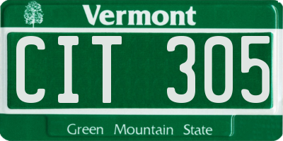 VT license plate CIT305