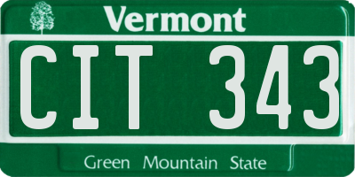 VT license plate CIT343