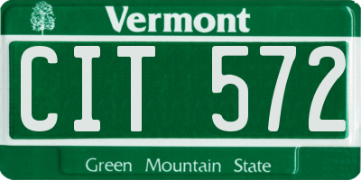 VT license plate CIT572