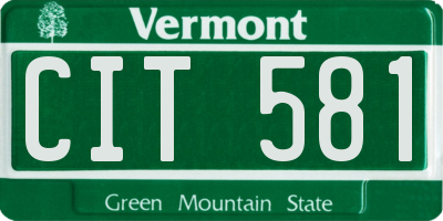 VT license plate CIT581