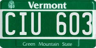 VT license plate CIU603