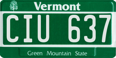 VT license plate CIU637