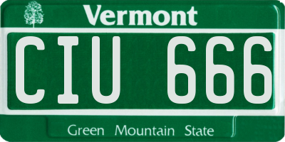VT license plate CIU666