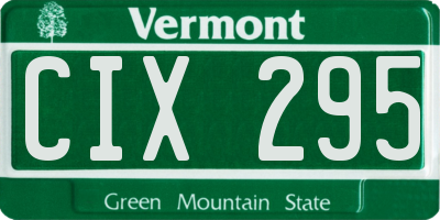 VT license plate CIX295