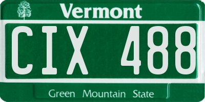 VT license plate CIX488