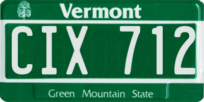 VT license plate CIX712