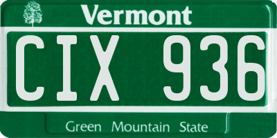 VT license plate CIX936
