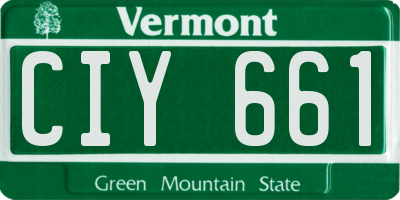 VT license plate CIY661
