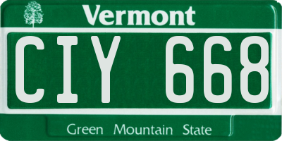 VT license plate CIY668