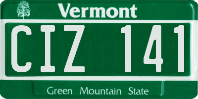 VT license plate CIZ141