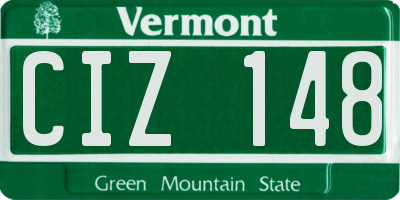 VT license plate CIZ148