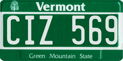 VT license plate CIZ569