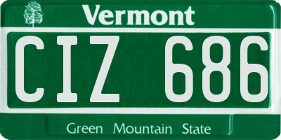 VT license plate CIZ686