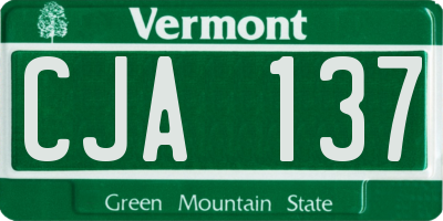 VT license plate CJA137