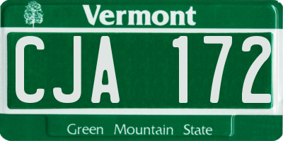 VT license plate CJA172