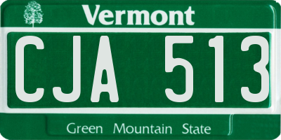 VT license plate CJA513