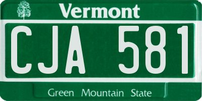 VT license plate CJA581