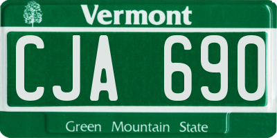 VT license plate CJA690