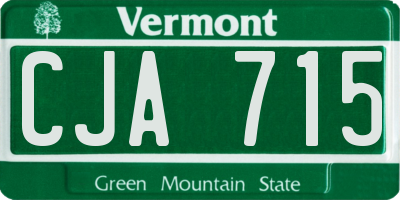 VT license plate CJA715