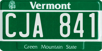 VT license plate CJA841