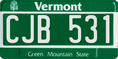 VT license plate CJB531