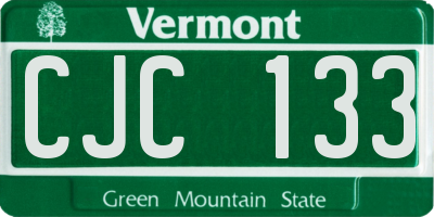 VT license plate CJC133