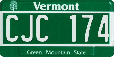 VT license plate CJC174