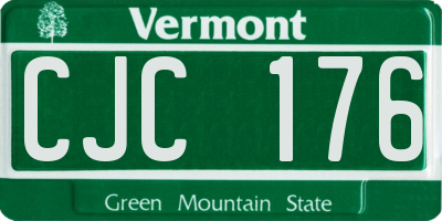 VT license plate CJC176