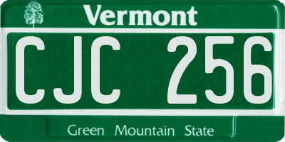 VT license plate CJC256