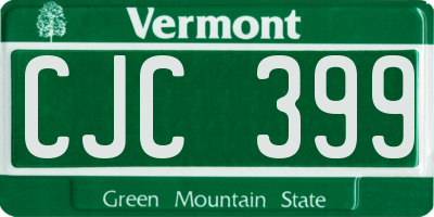 VT license plate CJC399
