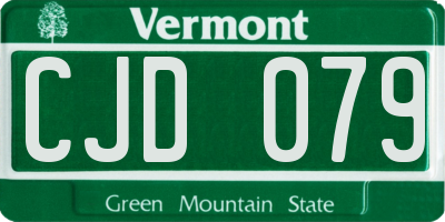 VT license plate CJD079