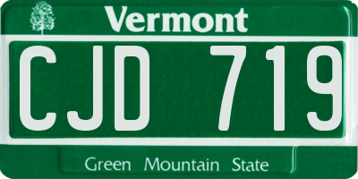 VT license plate CJD719
