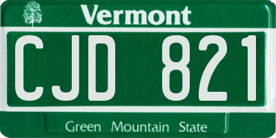 VT license plate CJD821