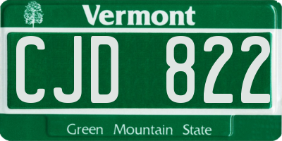 VT license plate CJD822