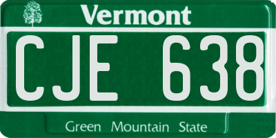 VT license plate CJE638