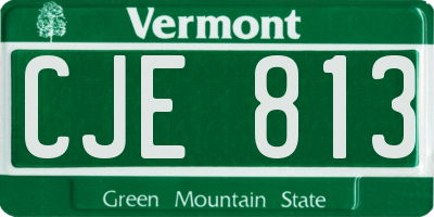 VT license plate CJE813