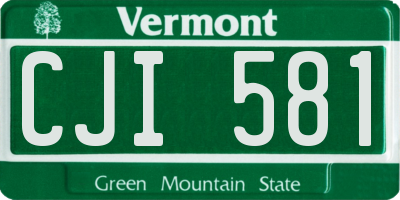 VT license plate CJI581
