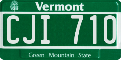 VT license plate CJI710