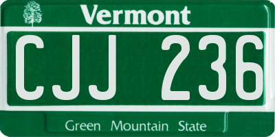 VT license plate CJJ236