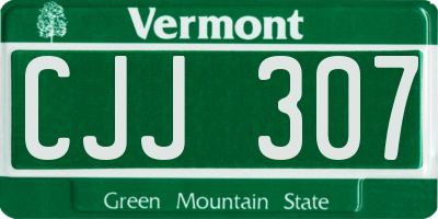 VT license plate CJJ307