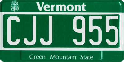 VT license plate CJJ955