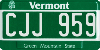 VT license plate CJJ959