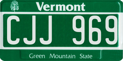 VT license plate CJJ969