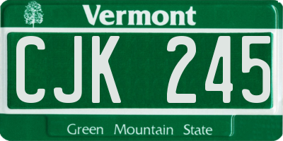 VT license plate CJK245