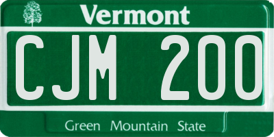 VT license plate CJM200
