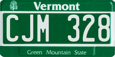 VT license plate CJM328