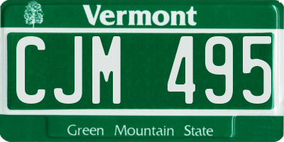 VT license plate CJM495