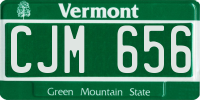 VT license plate CJM656