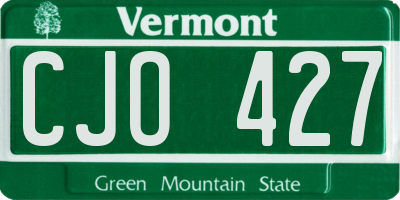 VT license plate CJO427