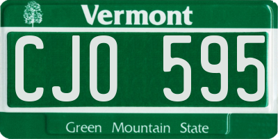 VT license plate CJO595